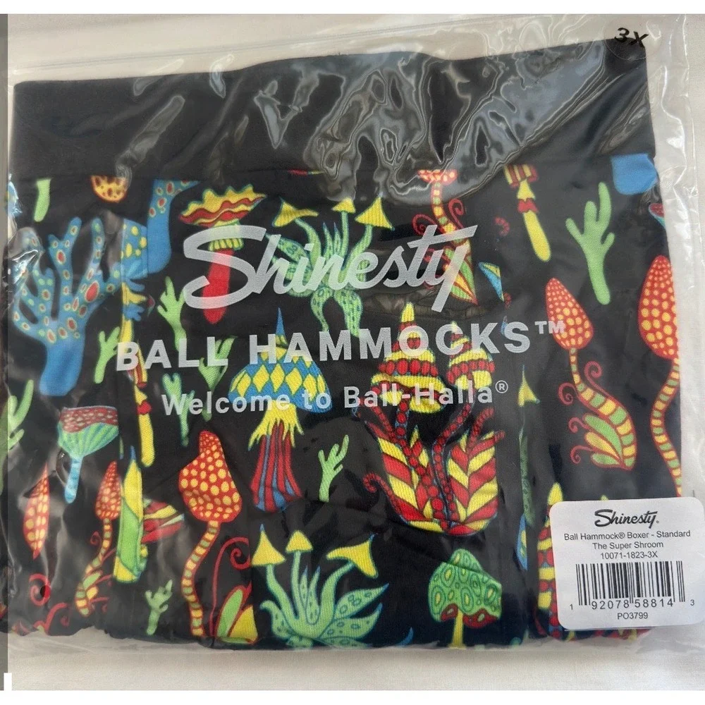 Shinesty Mens Ball Hammock Boxer Briefs The Super Shroom Mushroom Neon 3XL NEW